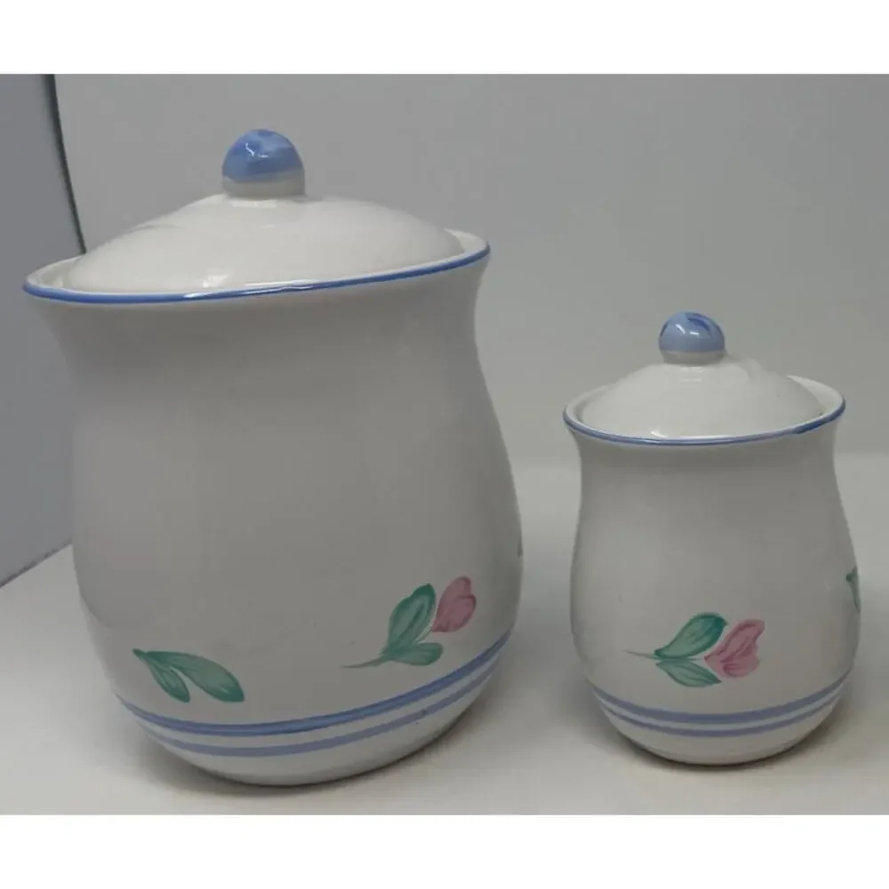 International China Company Canister Set Large and Small Capri Pattern